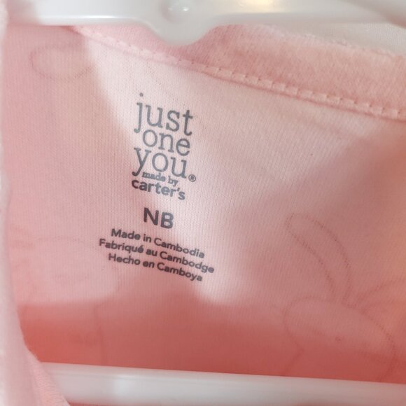 Carters 2 Pack Long Slv Footed Onesies Baby Girls Newborn Pajamas - Picture 5 of 16